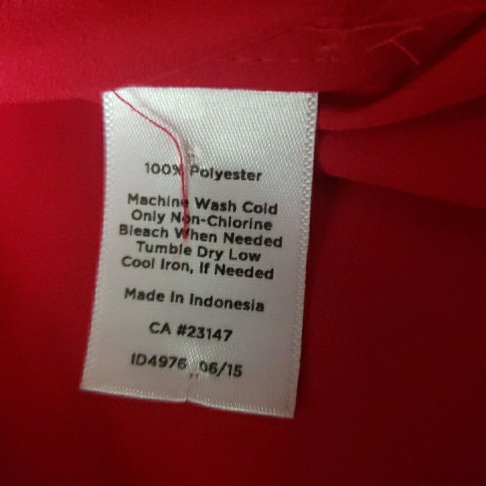 Talbots Shirt Red Pleated Rhinestone Elegant Holiday Party Blouse Top Women Sp - Picture 7 of 9